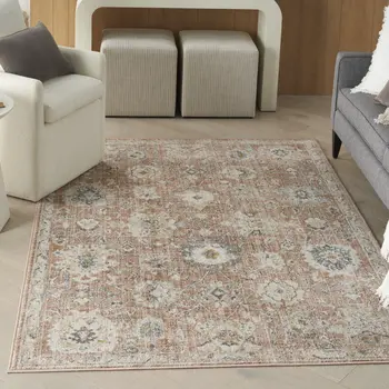 5' X 7' Gray And Ivory Striped Area Rug