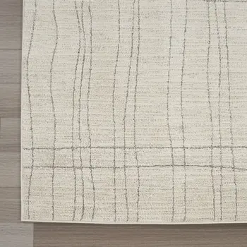 5' X 7' Gray And Ivory Abstract Area Rug