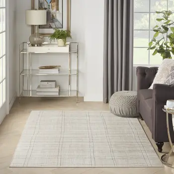5' X 7' Gray And Ivory Abstract Area Rug