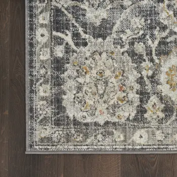5' X 7' Gray And Silver Abstract Area Rug