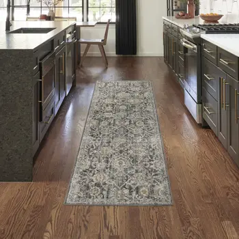 5' X 7' Gray And Silver Abstract Area Rug