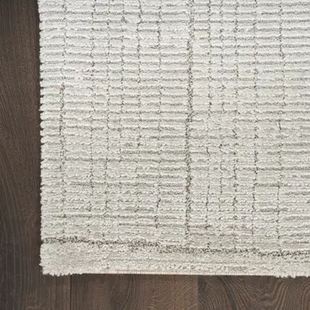 5' X 7' Gray And Silver Abstract Area Rug