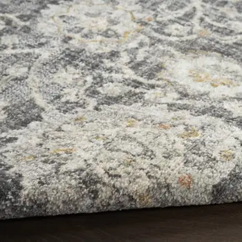 5' X 7' Gray And Silver Abstract Area Rug