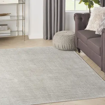 5' X 7' Gray And Silver Abstract Area Rug