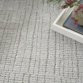 5' X 7' Gray And Silver Abstract Area Rug