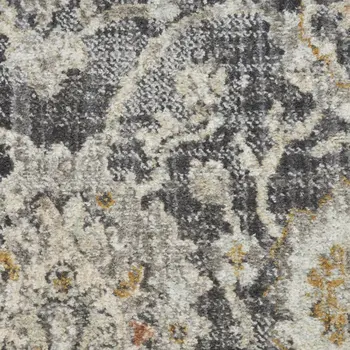 5' X 7' Gray And Silver Abstract Area Rug