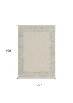 6' X 9' Gray And Ivory Striped Area Rug