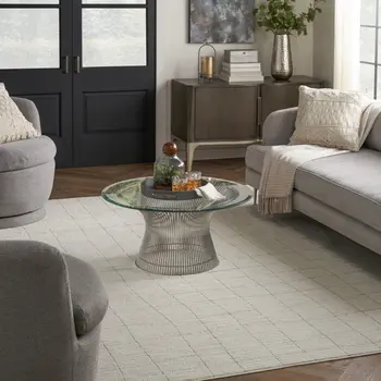 8' X 10' Gray And Ivory Abstract Area Rug