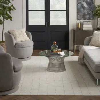 8' X 10' Gray And Ivory Abstract Area Rug
