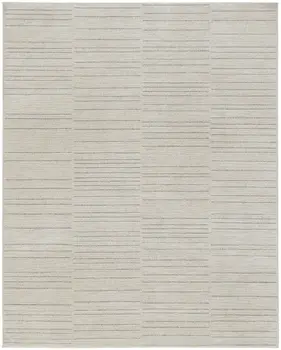 8' X 10' Gray And Ivory Abstract Area Rug