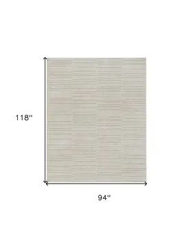 8' X 10' Gray And Ivory Abstract Area Rug