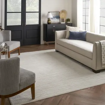 8' X 10' Gray And Ivory Abstract Area Rug