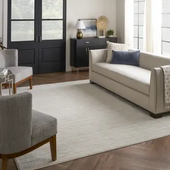 8' X 10' Gray And Ivory Abstract Area Rug