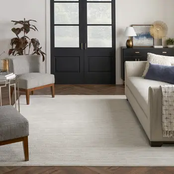 8' X 10' Gray And Ivory Abstract Area Rug