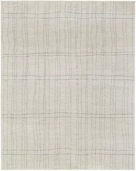 8' X 10' Gray And Ivory Abstract Area Rug