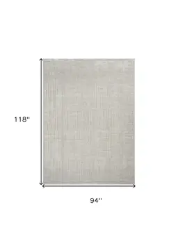 8' X 10' Gray and Ivory Abstract Power Loom Area Rug