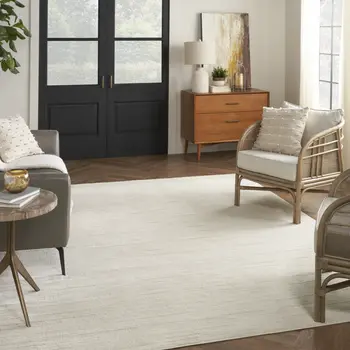 8' X 10' Gray And Ivory Abstract Area Rug