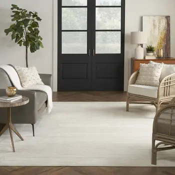 8' X 10' Gray And Ivory Abstract Area Rug