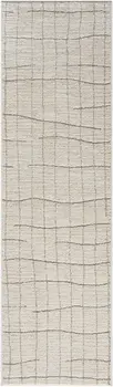 8' Gray And Ivory Abstract Runner Rug