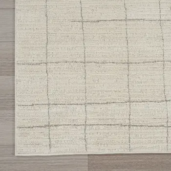 8' Gray And Ivory Abstract Runner Rug