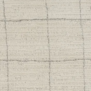 8' Gray And Ivory Abstract Runner Rug