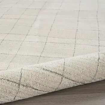 8' Gray And Ivory Abstract Runner Rug