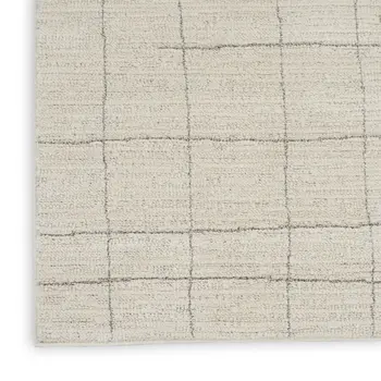 8' Gray And Ivory Abstract Runner Rug