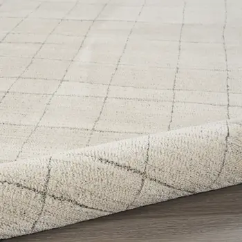8' Gray And Ivory Abstract Runner Rug
