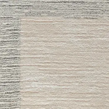 8' Gray And Ivory Striped Runner Rug