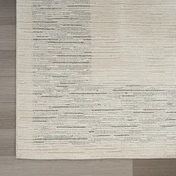 8' Gray And Ivory Abstract Runner Rug