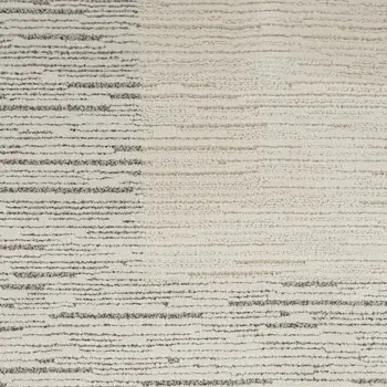 8' Gray And Ivory Striped Runner Rug
