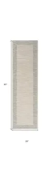 8' Gray And Ivory Abstract Runner Rug