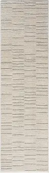 8' Gray And Ivory Abstract Runner Rug