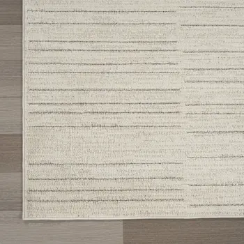 8' Gray And Ivory Abstract Runner Rug