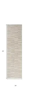 8' Gray And Ivory Abstract Runner Rug