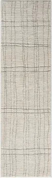8' Gray And Ivory Abstract Runner Rug