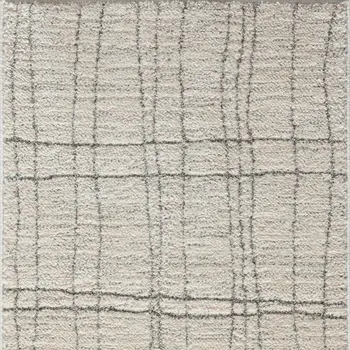 8' Gray And Ivory Abstract Runner Rug