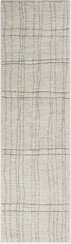 8' Gray And Ivory Abstract Runner Rug