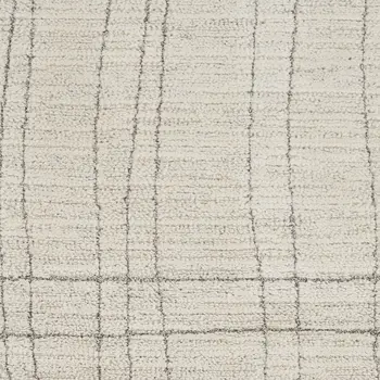 8' Gray And Ivory Abstract Runner Rug