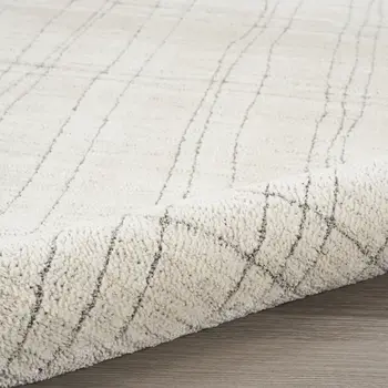8' Gray And Ivory Abstract Runner Rug