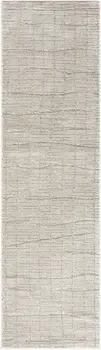 8' Beige And Gray Abstract Runner Rug