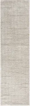 8' Beige And Gray Abstract Runner Rug