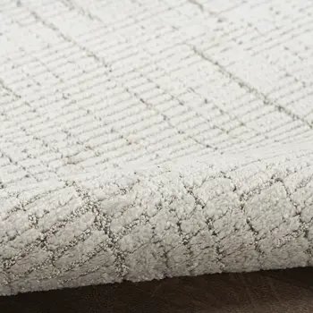 8' Gray And Silver Abstract Runner Rug