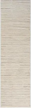 8' Gray And Ivory Abstract Runner Rug