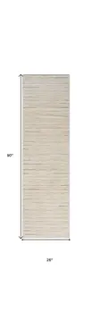 8' Gray And Ivory Abstract Runner Rug