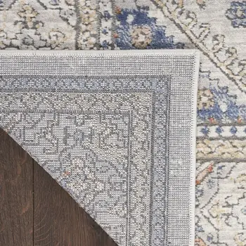 7' X 9' Blue and Gray Medallion Power Loom Area Rug