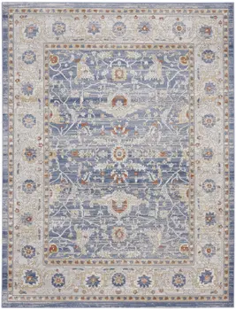 8' X 10' Blue and Gray Oriental Power Loom Area Rug