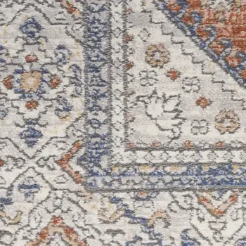 8' X 10' Beige and Bronze Oriental Power Loom Area Rug