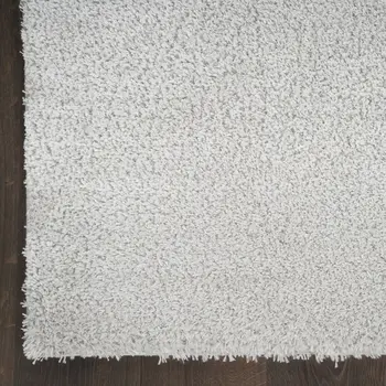 5' X 7' Silver Shag Power Loom Area Rug