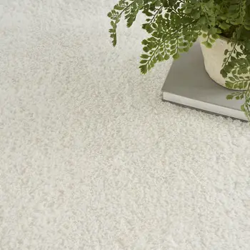 5' X 7' Ivory Shag Power Loom Area Rug
